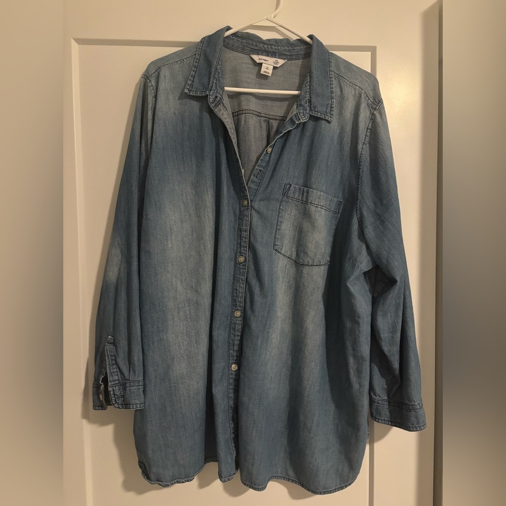 Old Navy Light Blue Denim Shirt